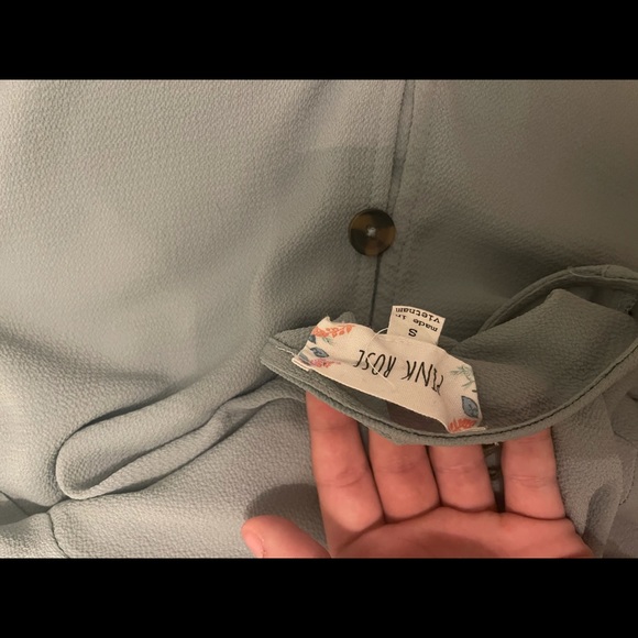 blue button down shirt , super cute - Picture 2 of 2